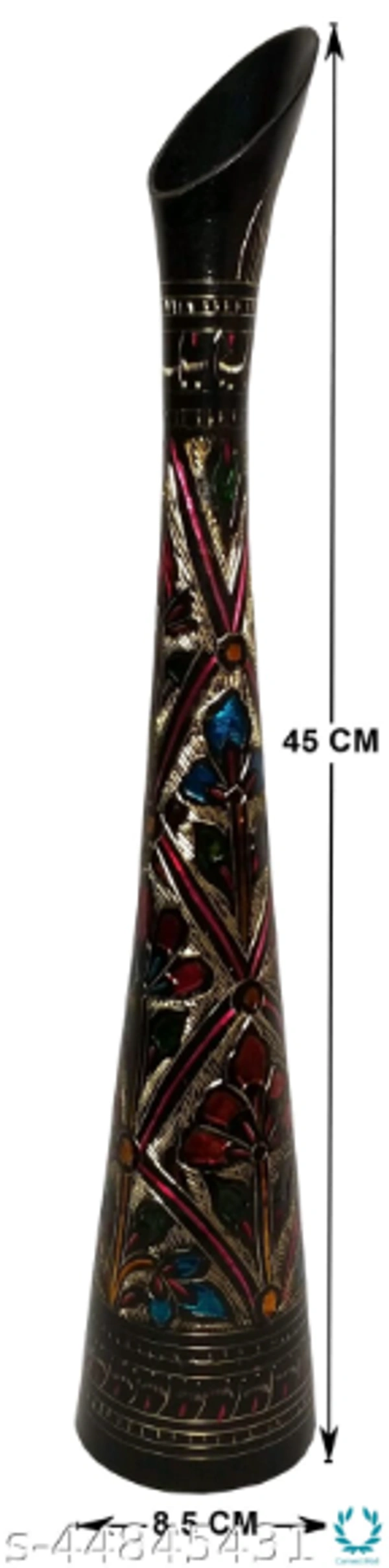 MOZO HUB Hand Crafted sleek and long Brass Flower Vase